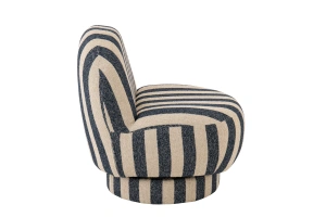 Fotel BENTO w pasy granat/złamana biel