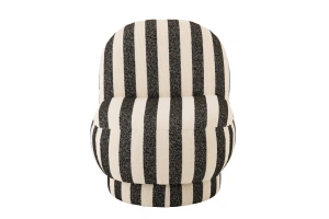 Fotel BENTO w pasy czarny/złamana biel