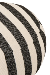 Puf BENTO w pasy czarny/złamana biel 62x62x45 cm
