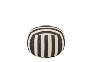 Puf BENTO w pasy czarny/złamana biel 62x62x45 cm