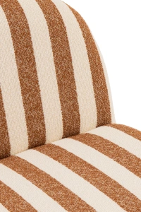 Fotel BENTO w pasy karmel/złamana biel