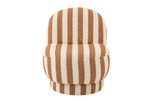 Fotel BENTO w pasy karmel/złamana biel