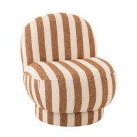 Fotel BENTO w pasy karmel/złamana biel