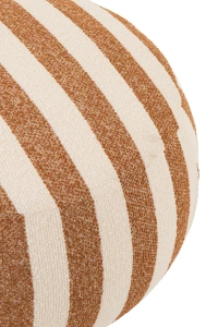 Puf BENTO w pasy karmel/złamana biel 62x62x45 cm