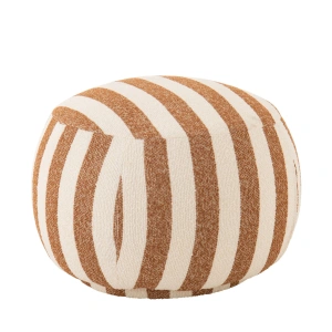 Puf BENTO w pasy karmel/złamana biel 62x62x45 cm