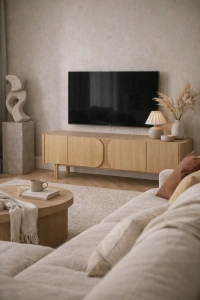 Szafka rtv SIROCCO 180 cm z naturalnego dębu