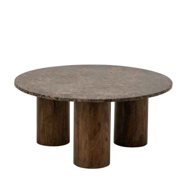 Stolik kawowy EMPERA okrągły marmur 90x40 cm