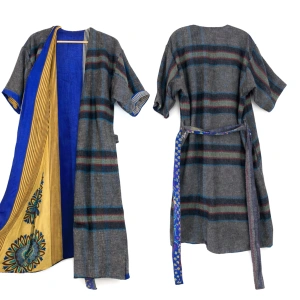 Wełniane kimono Rieti z recyklingu wełna jedwab Bloomingville