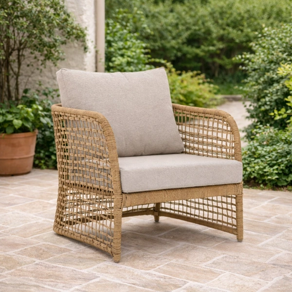 Fotel wypoczynkowy Penzano naturalny polirattan