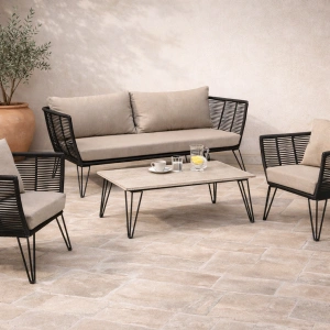 Sofa ogrodowa MUNDO czarna 175 cm