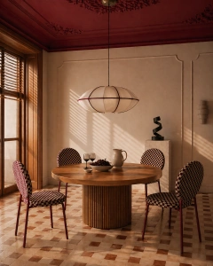 Krzesło Damier w kratę bordowe