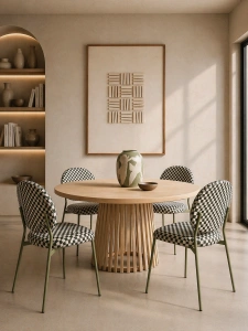 Krzesło Damier w kratę miętowe